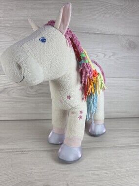 HABA Plush Unicorn Plush w Multicolor Rainbow Yarn Mane and Tail SU18